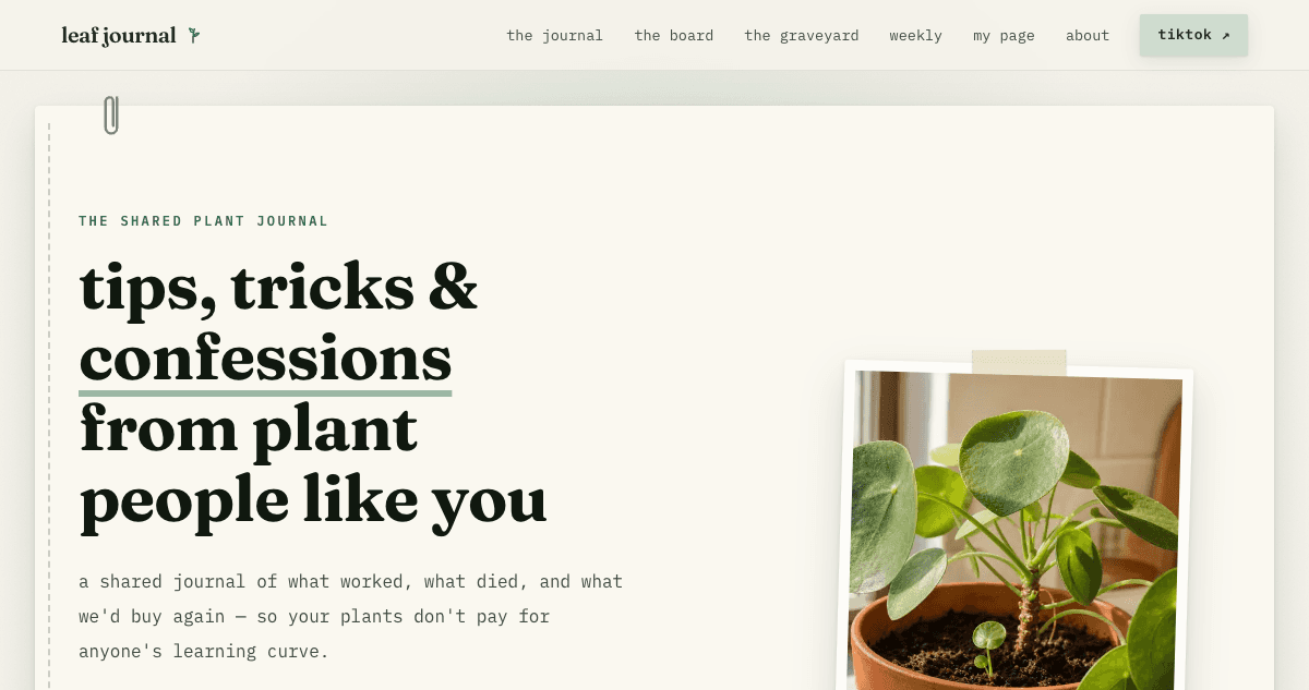 Homepage van Leafjournal